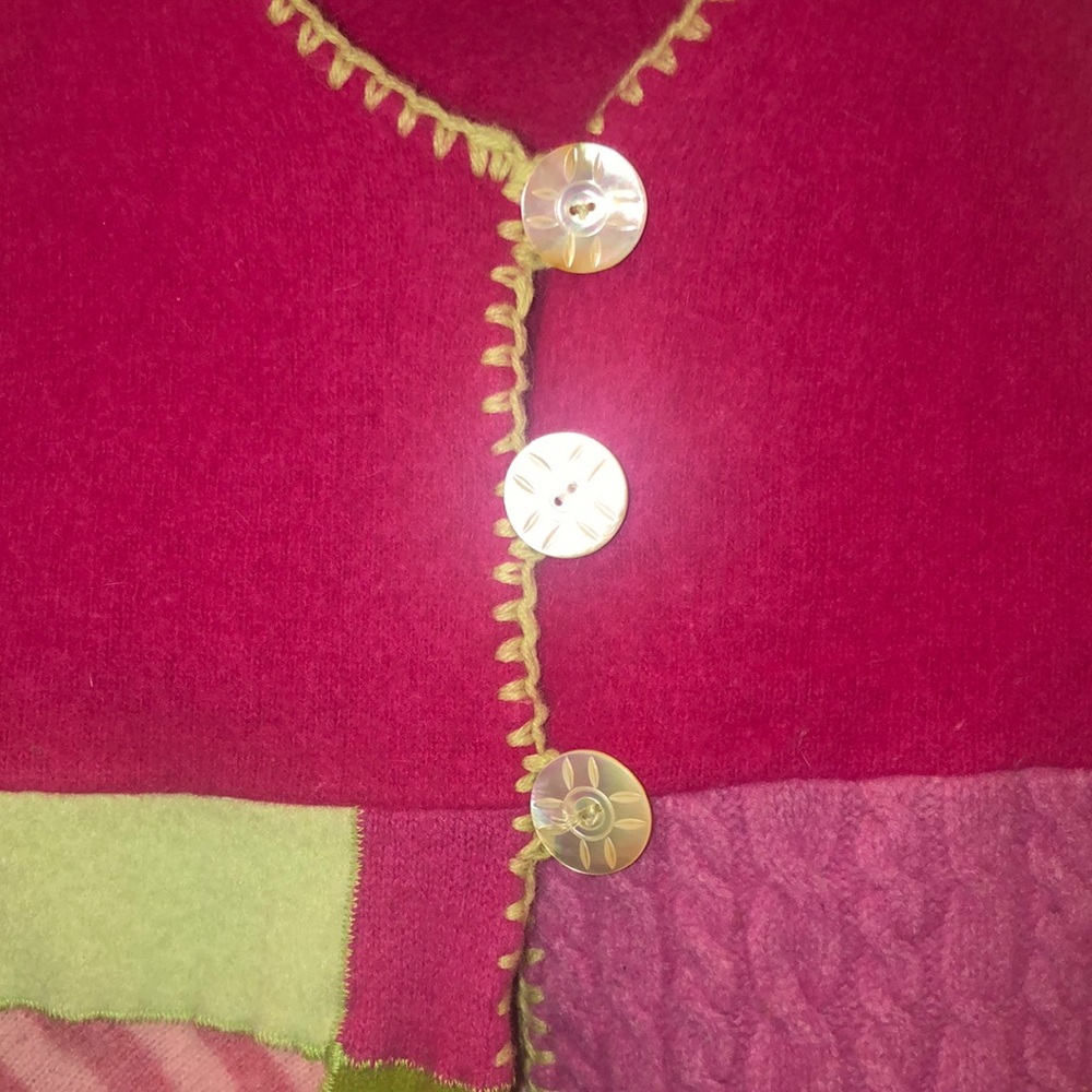 Bohemian Girl Sweater Coat sz 7 Green Sleeve - Picture 4 of 7